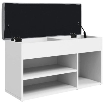 Vidaxl Klop za čevlje bela 82x32x45,5 cm inženirski les