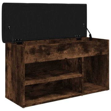 Vidaxl Klop za čevlje dimljen hrast 82x32x45,5 cm inženirski les
