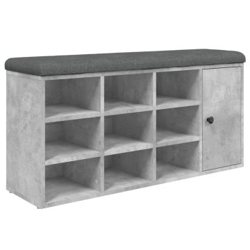 Vidaxl Klop za čevlje betonsko siva 102x32x50 cm inženirski les