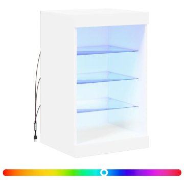 Vidaxl Komoda z LED diodami bela 41x37x67 cm