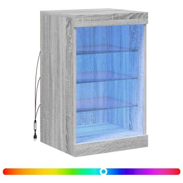 Vidaxl Komoda z LED lučkami siva sonoma 41x37x67 cm