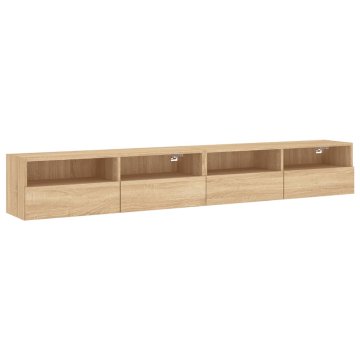Vidaxl Stenske TV omarice 2 kosa sonoma hrast 100x30x30 cm inž. les