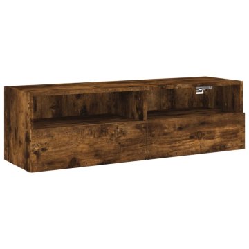 Vidaxl Stenska TV omarica dimljeni hrast 100x30x30 cm inženirski les