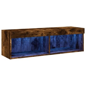 Vidaxl TV omarica z LED lučkami dimljeni hrast 100x30x30 cm
