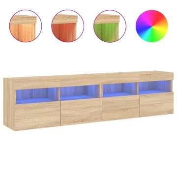 Vidaxl Stenske TV omarice z LED 2 kosa sonoma hrast 80x30x40 cm