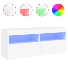 Vidaxl Stenska TV omarica z LED lučkami bela 100x30x40 cm