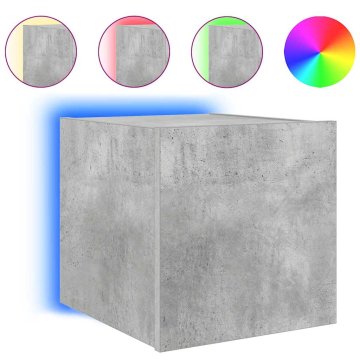 Vidaxl Stenska TV omarica z LED lučkami betonsko siva 30,5x35x30 cm