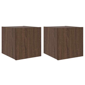 Vidaxl Stenske TV omarice z LED 2 kosa rjavi hrast 30,5x35x30 cm