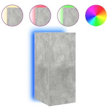 Vidaxl Stenska TV omarica z LED lučkami betonsko siva 30,5x35x70 cm