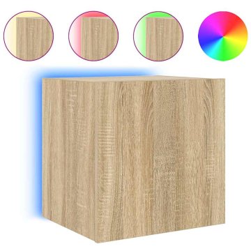 Vidaxl Stenska TV omarica z LED lučkami sonoma hrast 40,5x35x40 cm