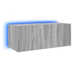 Vidaxl Stenska TV omarica z LED lučkami siva sonoma 80x35x31 cm