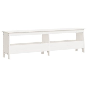 Vidaxl Klop za predsobo bela 160x28x45 cm trdna borovina