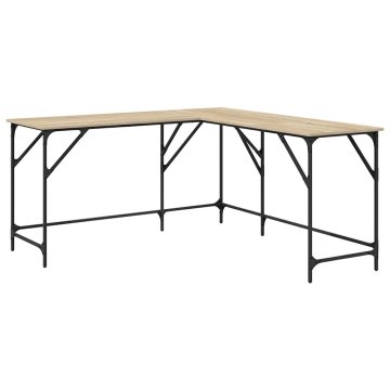 Vidaxl Pisalna miza sonoma hrast 149x149x75 cm inženirski les