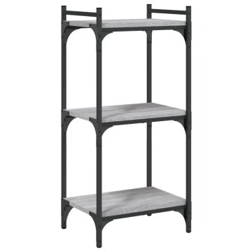 Vidaxl Knjižna omara 3-nadstropna siva sonoma 40x30x86 cm inž. les