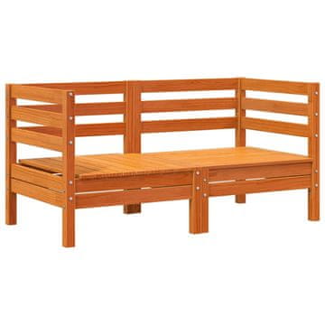 Vidaxl Corner Sofa 2 kos Solid Pine Wood Voščeno rjava Single Unit