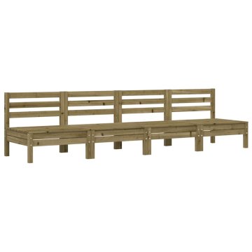 Vidaxl Corner Sofa 4 kos Treated Pine Wood Natural Impregnated