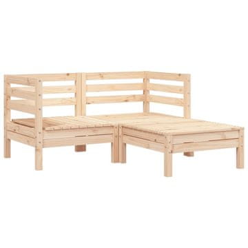 Vidaxl Corner Sofa 2-sedežni Solid pine wood Natural Pine 2-Seater