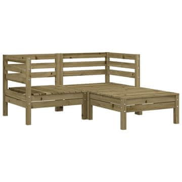 Vidaxl Corner Sofa 2-sedežni Solid Pine Wood Natural Impregnated