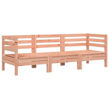 Vidaxl Corner Sofa 3-sedežni Solid Douglas Wood Natural Douglas