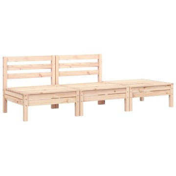 Vidaxl Corner Sofa 3-sedežni Solid Pine Wood Natural Pine 3-Seater