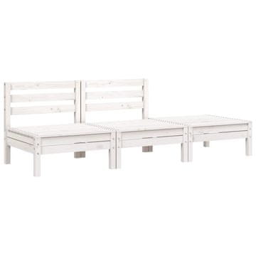 Vidaxl Corner Sofa 3-sedežni Solid pine wood Bela borovina 3-seater