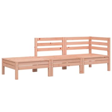 Vidaxl Corner Sofa 3-sedežni Solid Douglas Fir Wood Natural Douglas
