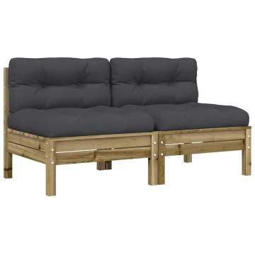 Vidaxl Patio Sofa Vacuum pressure treated pinewood Natural Impregnated