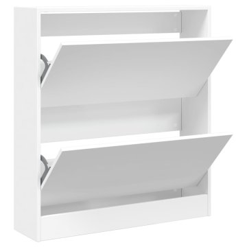 Vidaxl Omarica za čevlje bela 80x21x87,5 cm inženirski les