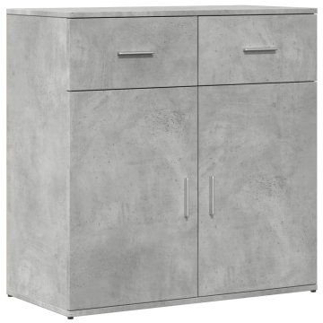 Vidaxl Komoda betonsko siva 79x38x80 cm inženirski les