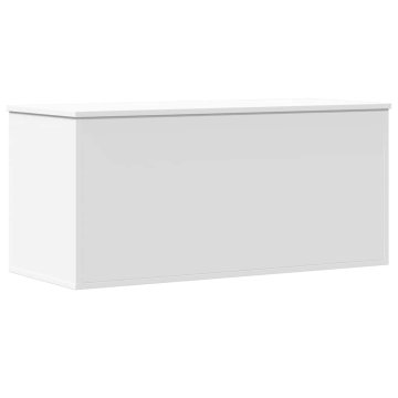 Vidaxl Škatla za shranjevanje bela 100x42x46 cm inženirski les