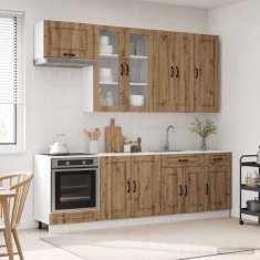 Vidaxl Kuhinjska enota KALMAR 8 kos Artisan hrast Inženirski les