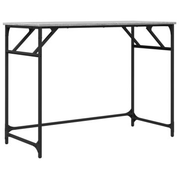 Vidaxl Pisalna miza siva sonoma 100x45x76 cm inženirski les in jeklo