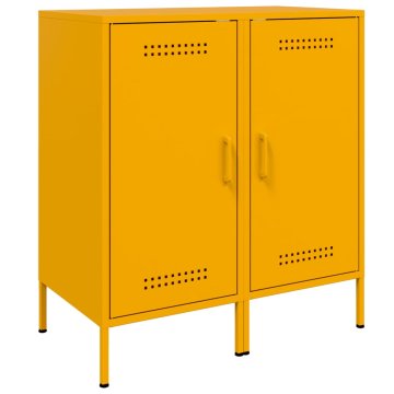 Vidaxl Komoda 2 kosa gorčično rumena 36x39x79 cm hladno valjano jeklo
