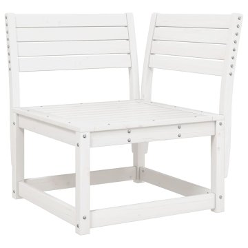 Vidaxl Kotni vrtni kavč bel 73x73x78 cm trdna borovina