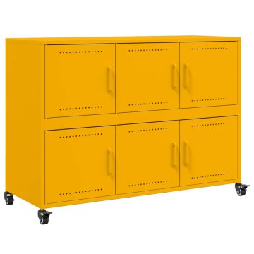 Vidaxl Komoda gorčično rumena 100,5x39x72 cm jeklo