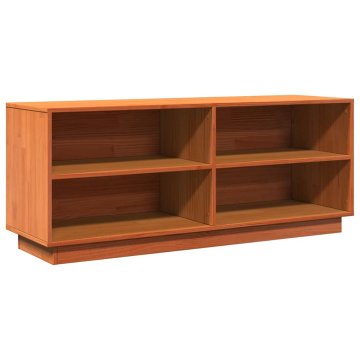 Vidaxl Omarica za čevlje voščeno rjava 110x34x45 cm trdna borovina
