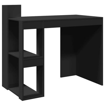 Vidaxl Pisarniška pisalna miza črna 103,5x56,5x94 cm inž. les