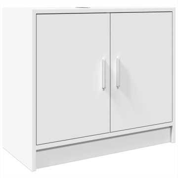Vidaxl Omarica za umivalnik bela 63x29x55 cm inženirski les