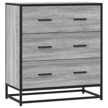 Vidaxl Komoda siva sonoma 68x35x76 cm inženirski les in kovina