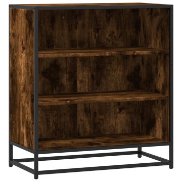 Vidaxl Komoda dimljeni hrast 68x35x76 cm inženirski les in kovina