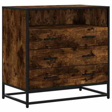 Vidaxl Predalnik dimljen hrast 70x41x70 cm inženirski les