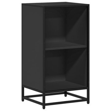 Vidaxl Knjižna omara črna 40x35x76 cm iverna plošča
