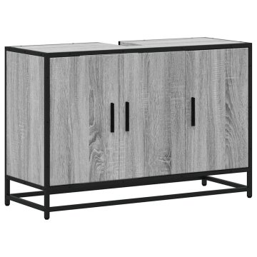 Vidaxl Kopalniška omarica siva sonoma 90x33x60 cm inženirski les