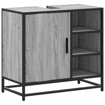Vidaxl Kopalniška omarica siva sonoma 65x33x60 cm inženirski les