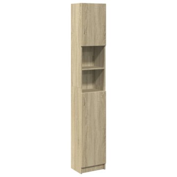 Vidaxl Kopalniška omarica sonoma hrast 32x25,5x190 cm iverna plošča