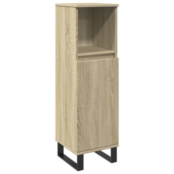 Vidaxl Kopalniška omarica sonoma hrast 30x30x100 cm inženirski les