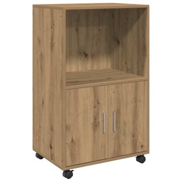 Vidaxl Omarica na kolesih artisian hrast 55x40x91 cm inženirski les