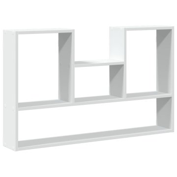Vidaxl Stenska polica bela 99x15x60 cm inženirski les