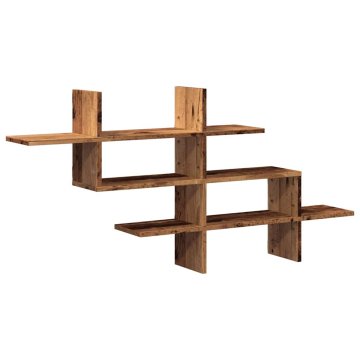 Vidaxl Stenska polica starinski les 124,5x18x60,5 cm inženirski les