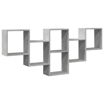Vidaxl Stenska polica betonsko siva 159x18x66 cm inženirski les